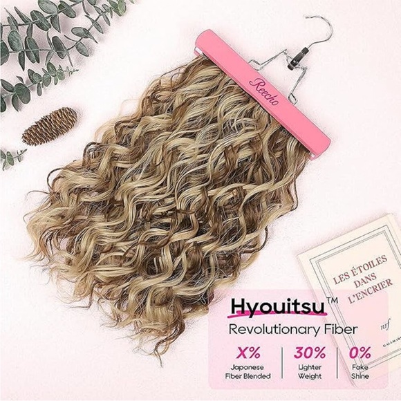 Curly Hair Extensions, 4PCS 16 inch Clip in Hair Extensions Lace Weft Short Curl main image 5